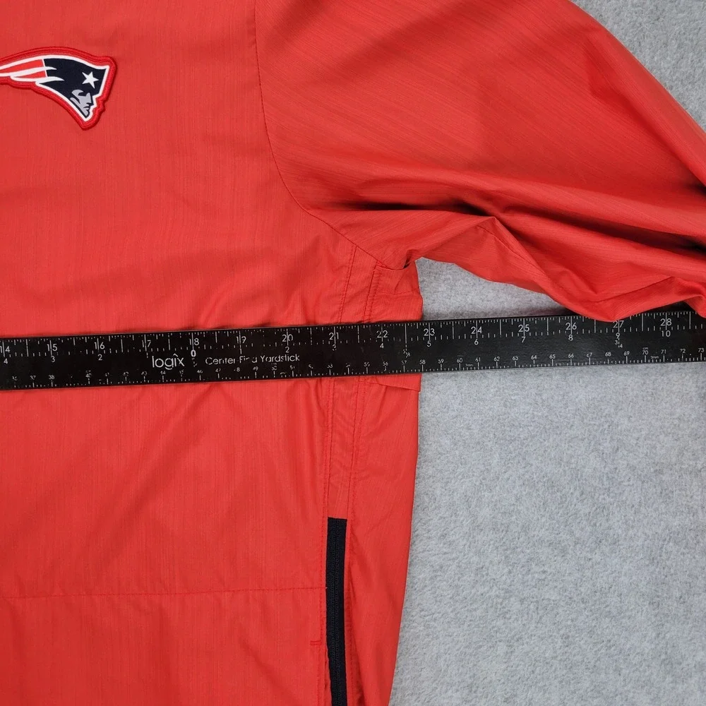 Nike New England Patriots Windbreaker Mens Large Red NFL Quarter Zip‎